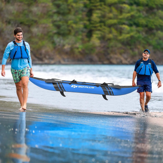 GoPlus inflatable 2-person kayak with aluminium oars, blue on Tampa Home & Garden Store