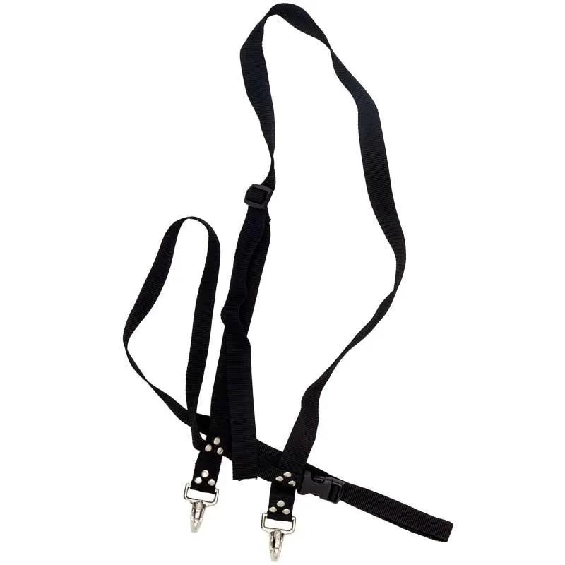 Blueberry Pail Picking Harness, black nylon with dual metal hooks for harvest on Tampa Home & Garden Store