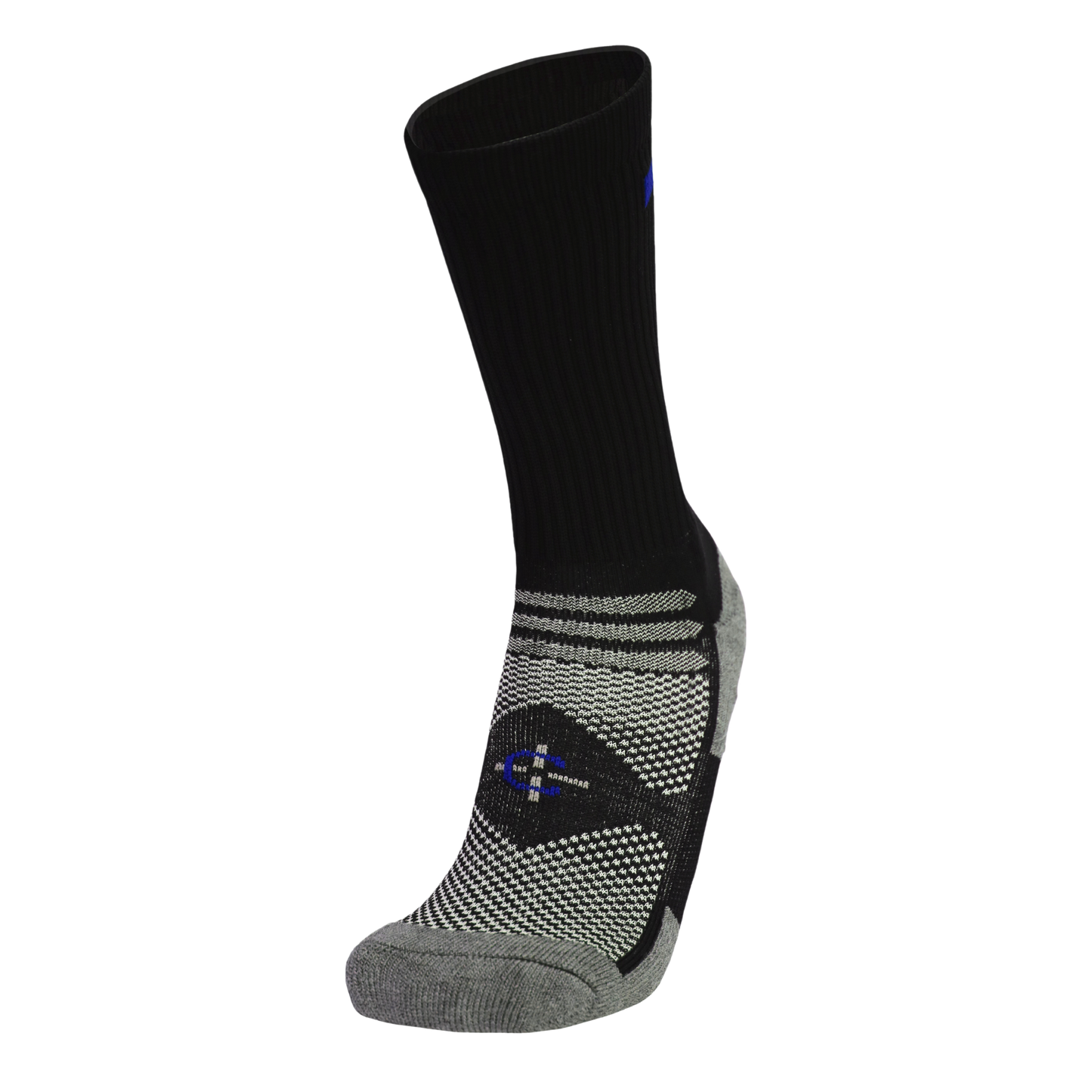 Blue Line Crew Sock by Covert Threads, first responder crew sock with black body on Tampa Home & Garden Store