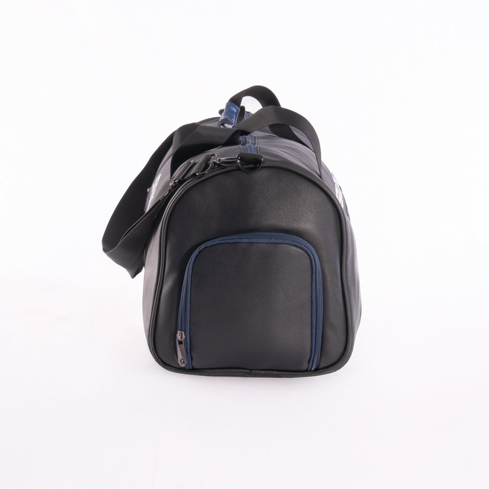 The King Bag by Siux USA, black bag with blue zipper front pocket and carry handles on Tampa Home & Garden Store