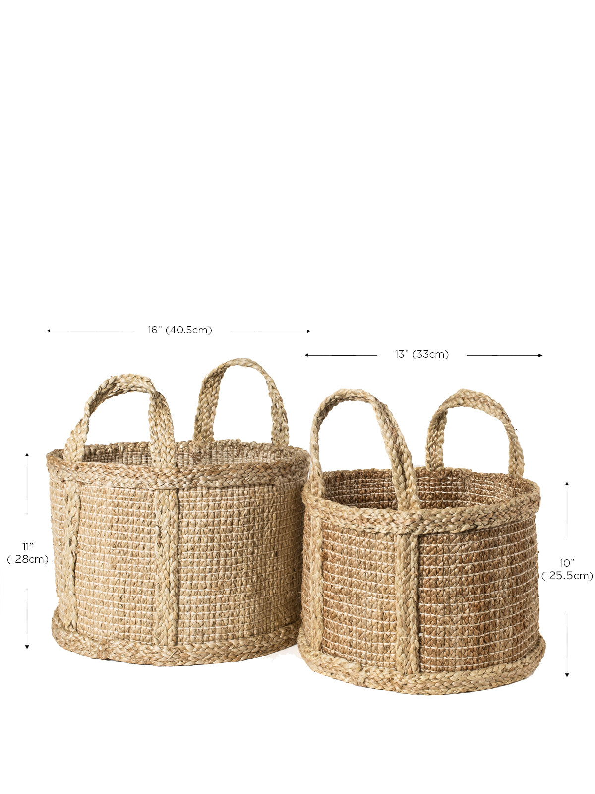 Bono Basket Natural Jute woven storage baskets set of 3 with handles by KORISSA on Tampa Home & Garden Store