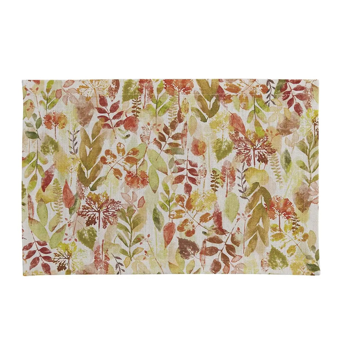 Botanical Medley Placemat by Park Designs with leafy autumn motif on light background on Tampa Home & Garden Store