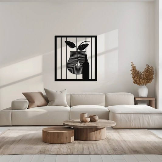 Bottle and Leaf Metal Wall Art – Modern Abstract Home Decor for Kitchen or Dining Room- KAF358 - Tampa Home & Garden Store