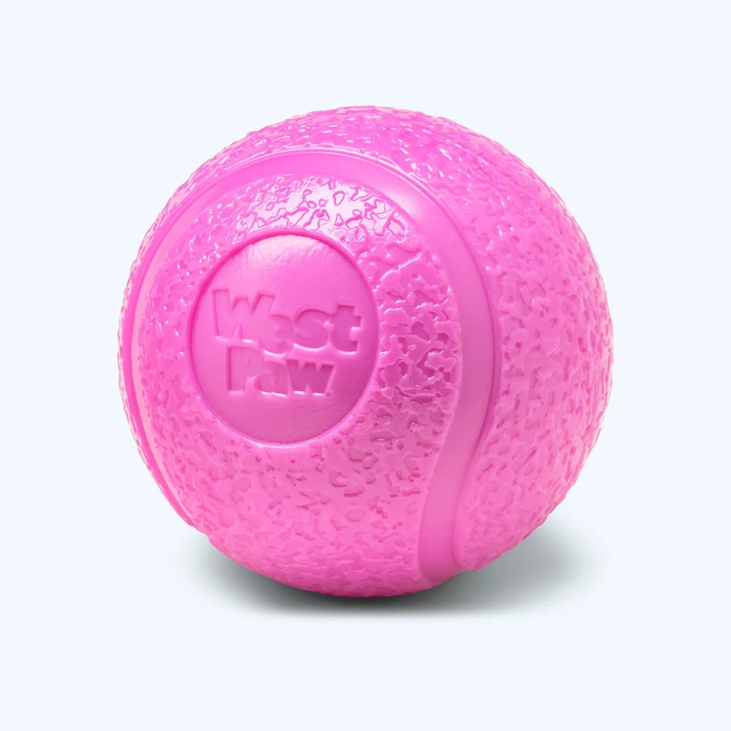 Boundr Active Dog Ball by West Paw, pink textured chew toy for fetch on Tampa Home & Garden Store