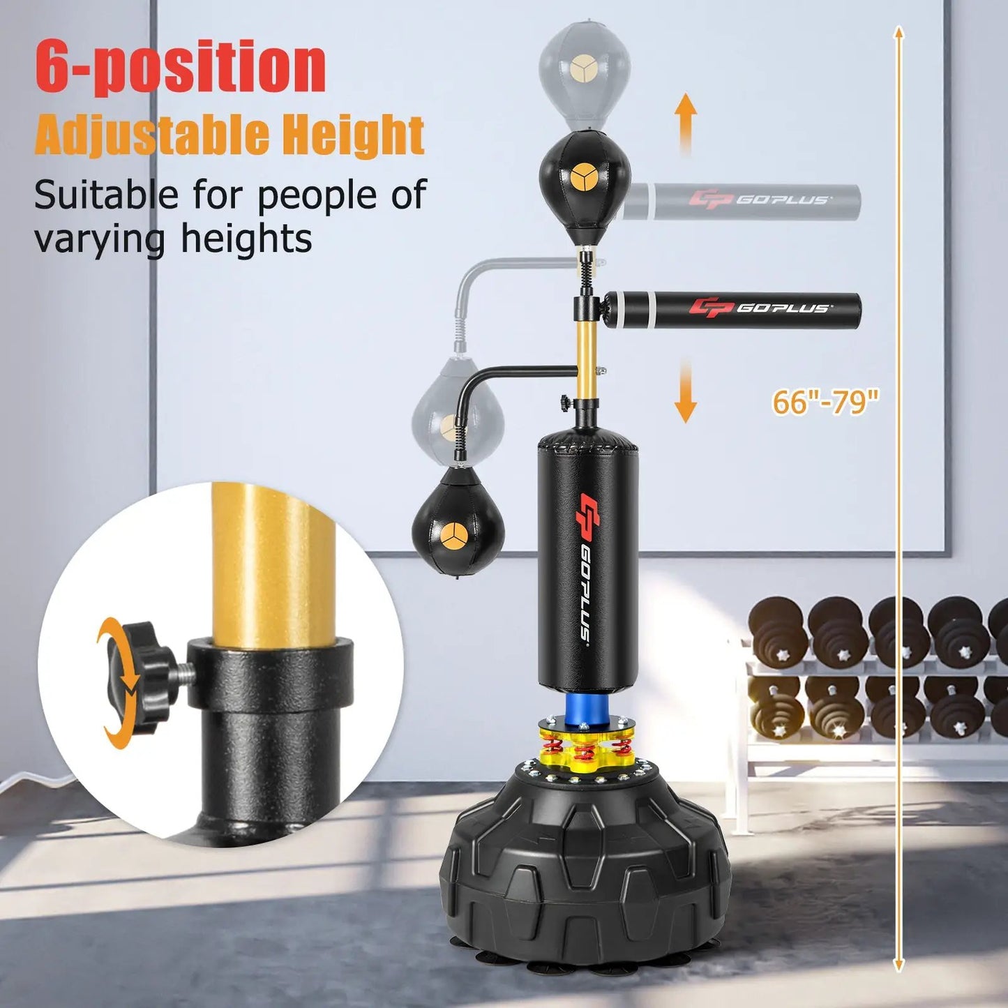 Boxing Speed Trainer Freestanding 360° Spin Bar GoPlus DirectDeals adjustable 66–79 in on Tampa Home & Garden Store