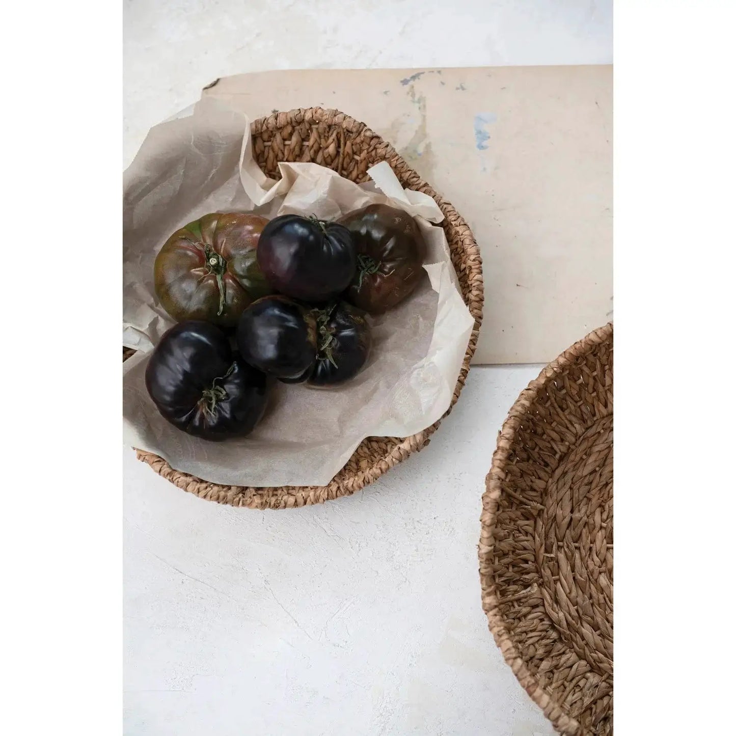 Braided Bankuan Bowls set of 2, natural Bankuan palm baskets by White Cliff Studio on Tampa Home & Garden Store