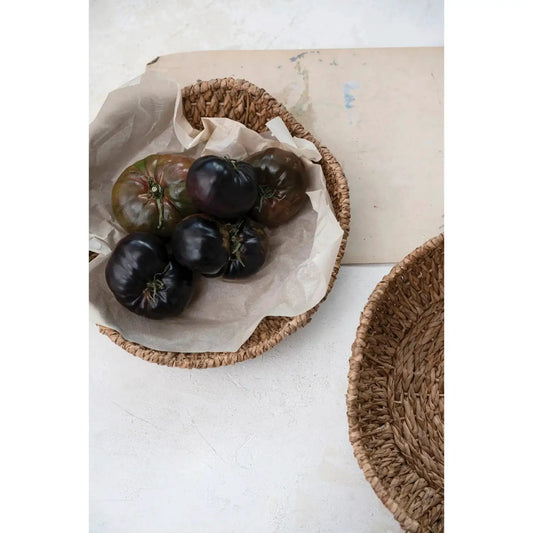 Braided Bankuan Bowls set of 2, natural Bankuan palm baskets by White Cliff Studio on Tampa Home & Garden Store