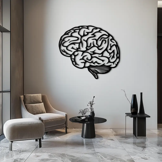 Brain Metal Wall Art - Modern Abstract Steel Wall Decor - KAF086 - Tampa Home & Garden Store