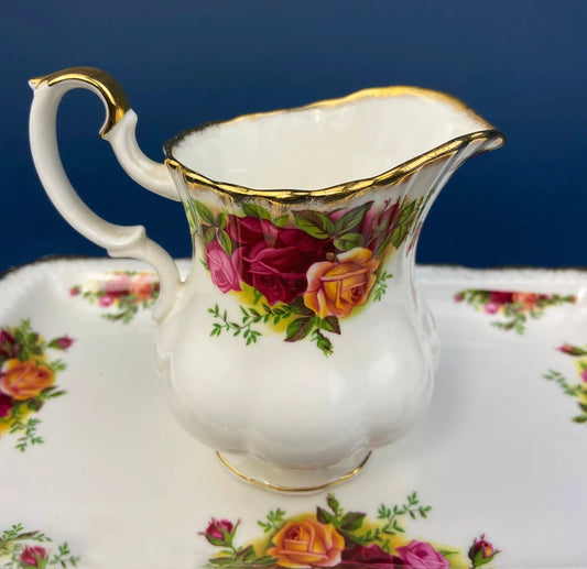 Breakfast Tray Set Royal Albert Old Country Roses porcelain with gold trim on Tampa Home & Garden Store