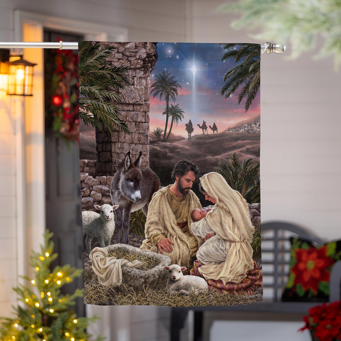 Brilliant Nativity Suede House Flag - Tampa Home & Garden Store