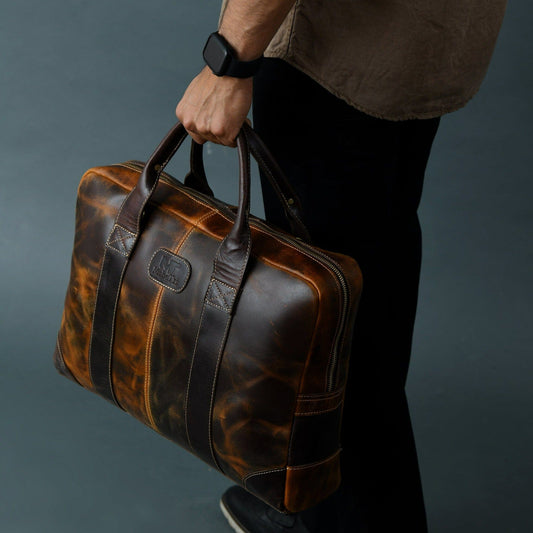 Brown Jefferson Briefcase - Tampa Home & Garden Store