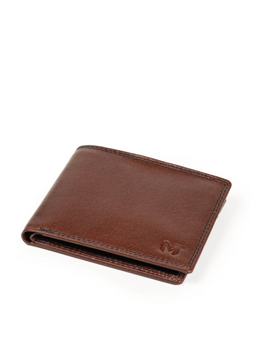 Brown slate leather cash and card holder wallet with stitched edges by Classy Leather Bags on Tampa Home & Garden Store