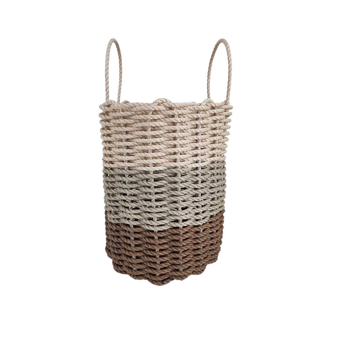 Brown, Tan, Light Tan Ombre Rope Basket