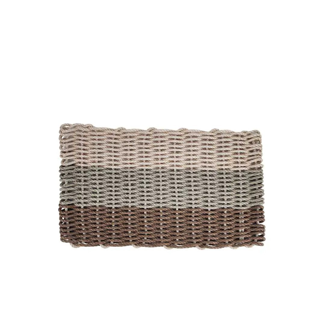 Rope mat Little Salty Rope in brown-tan-cream ombre, Maine rug on Tampa Home & Garden Store