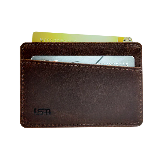 Cambridge Slim Leather Travel Wallet for Men in brown leather with card slots on Tampa Home & Garden Store