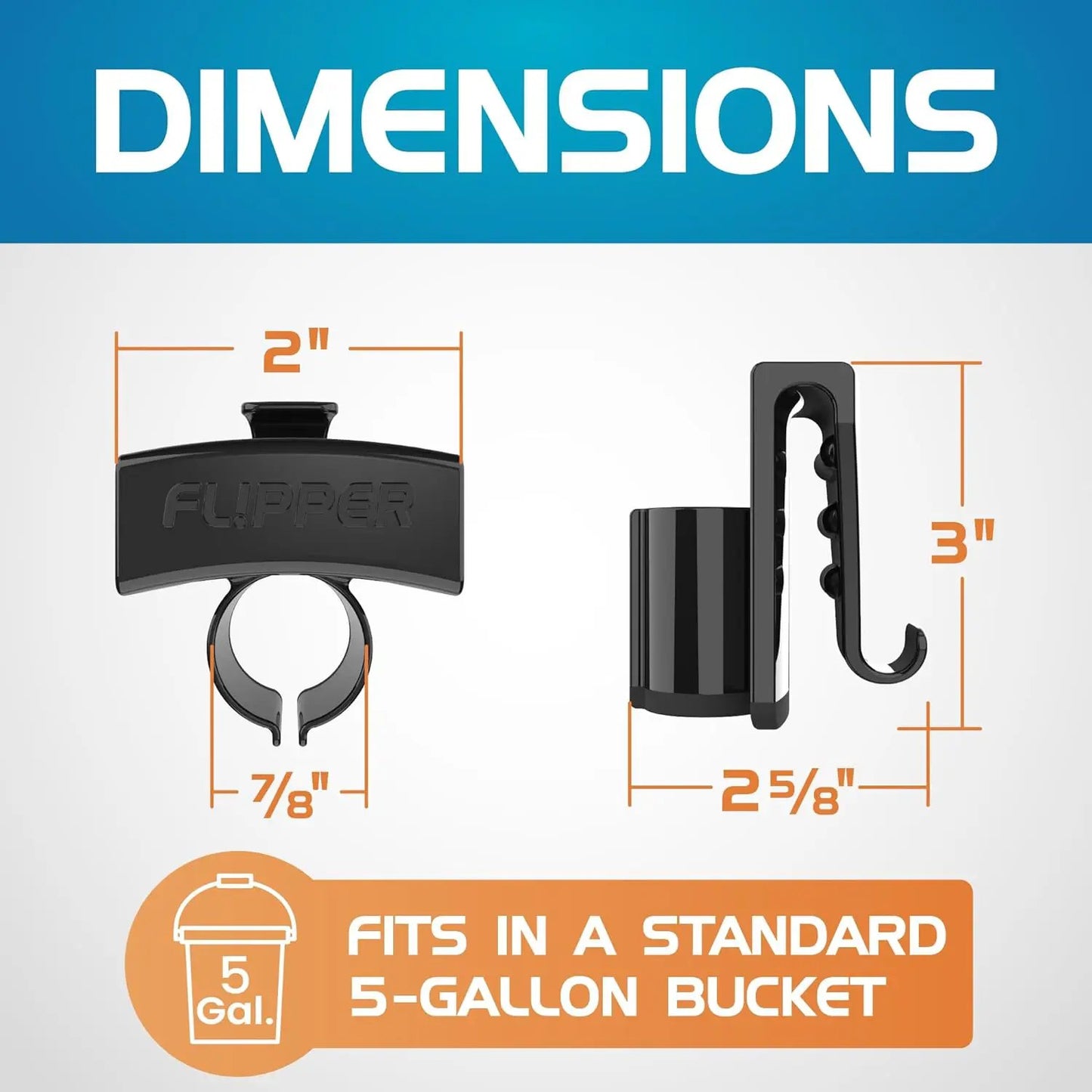 Flipper Bucket Buddy Aquarium Bucket Organizer, black clip-on mount by Flipper Aquarium Products on Tampa Home & Garden Store