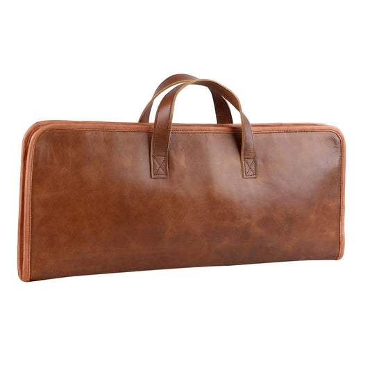 Buffalo leather drumsticks bag for professionals, brown carry case with sturdy handles on Tampa Home & Garden Store