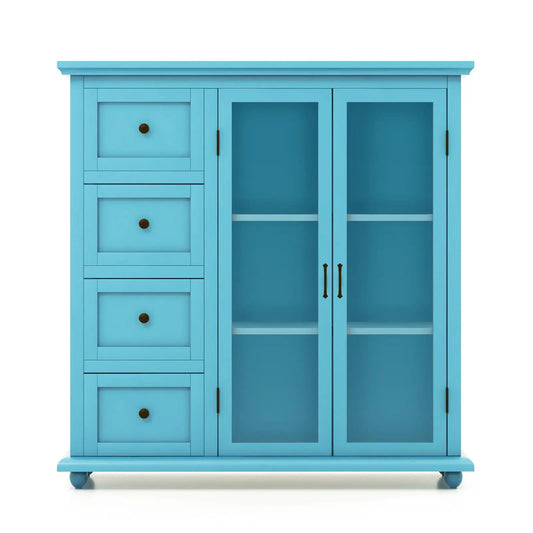 Buffet Sideboard Table Kitchen Storage Cabinet with Drawers and Doors-Green - Tampa Home & Garden Store