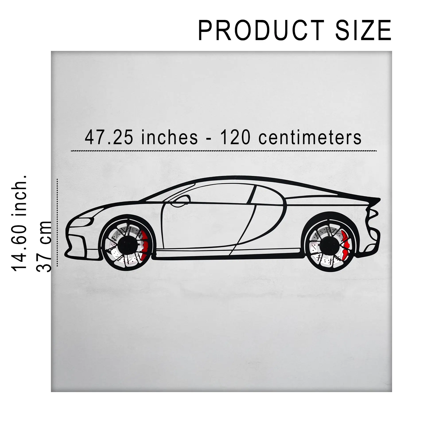 Bugatti Wall Art Steel Silhouette spinning wheels metal car wall art Enova Art on Tampa Home & Garden Store
