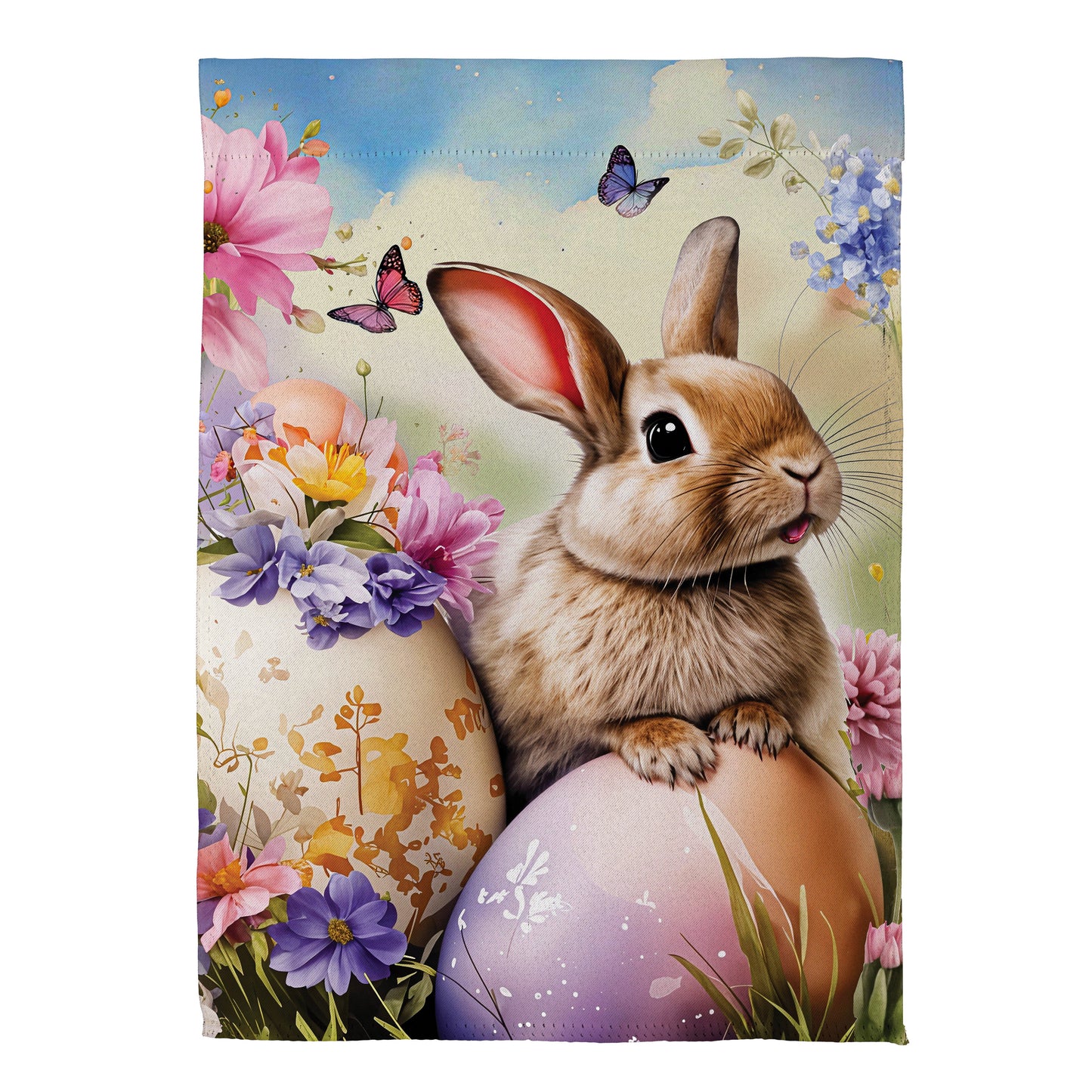 Bunny & Easter Egg Suede House Flag - Tampa Home & Garden Store