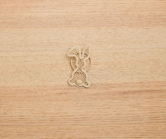 Bunny napkin ring handwoven iraca palm in natural beige, artisanal Payton James on Tampa Home & Garden Store