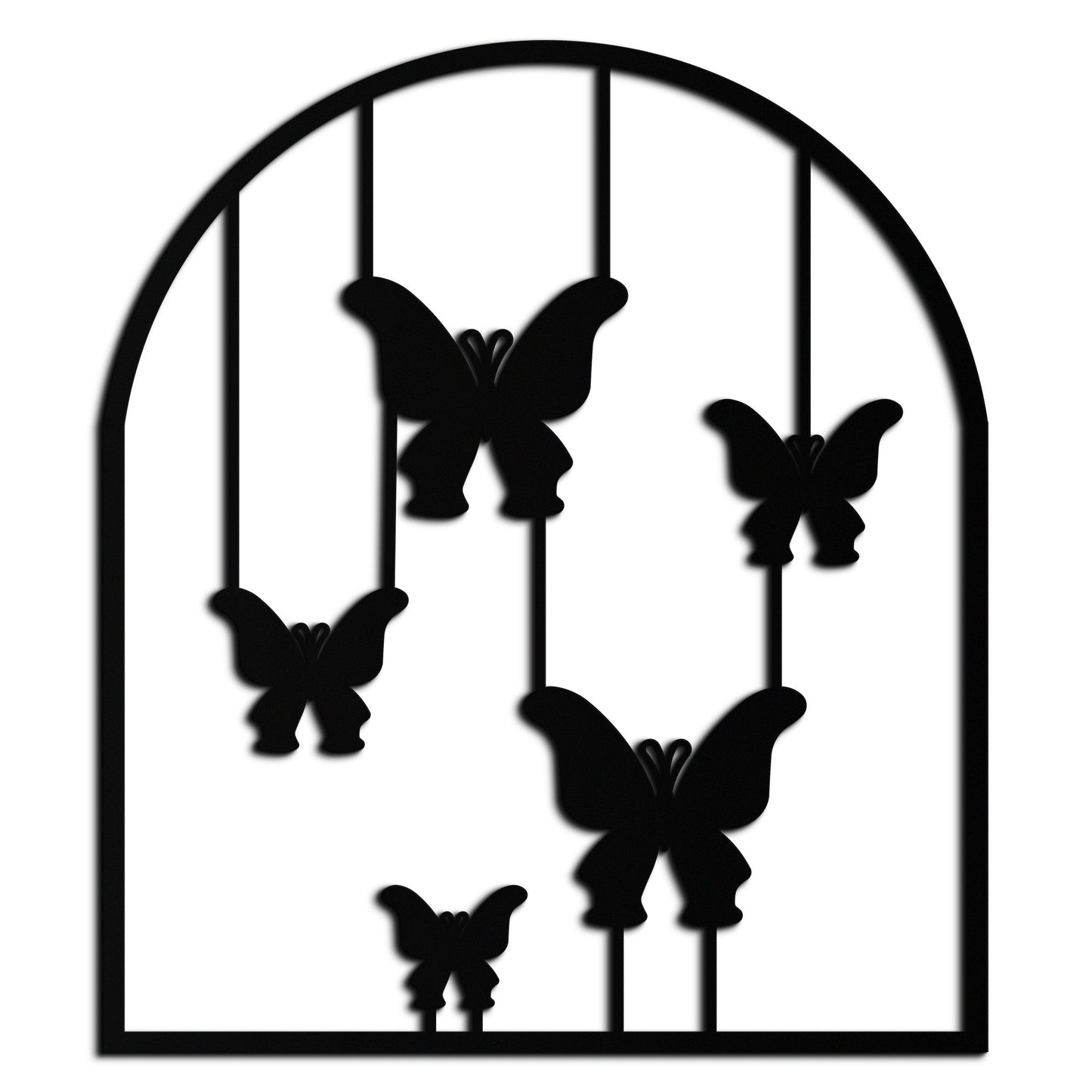 Butterfly Arch Metal Wall Art – Elegant Hanging Butterflies Silhouette for Modern Nature Decor- KAF361 - Tampa Home & Garden Store