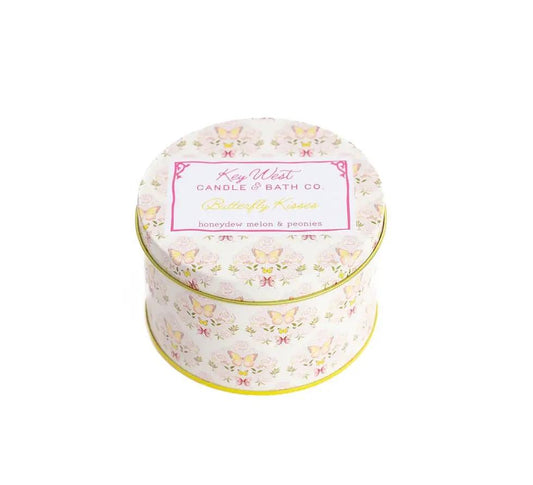 Butterfly Kisses Tin Candle honeydew melon & peonies by Key West Candle & Bath Co. on Tampa Home & Garden Store