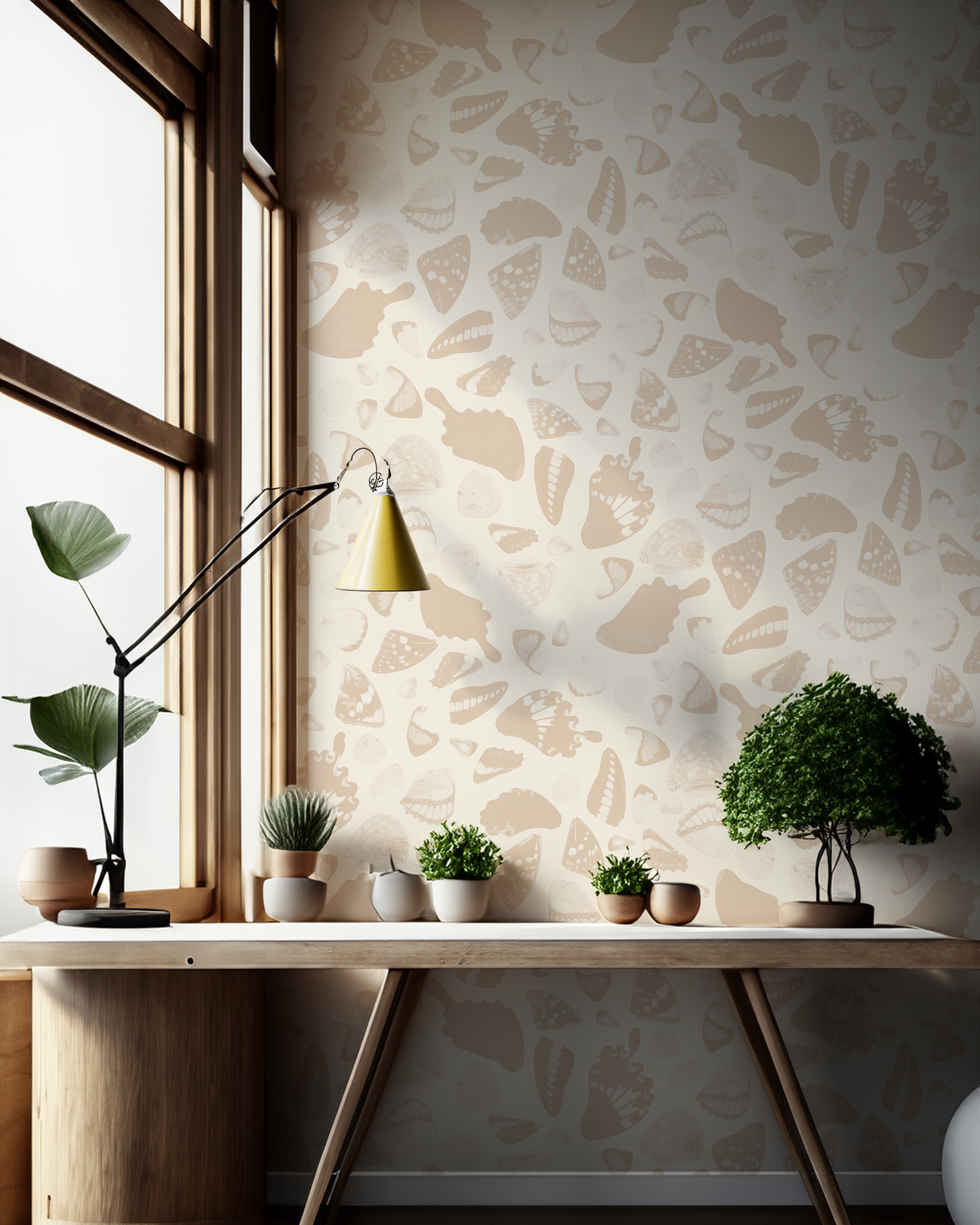Butterfly Terrazzo Wallpaper, white and peach - Tampa Home & Garden Store