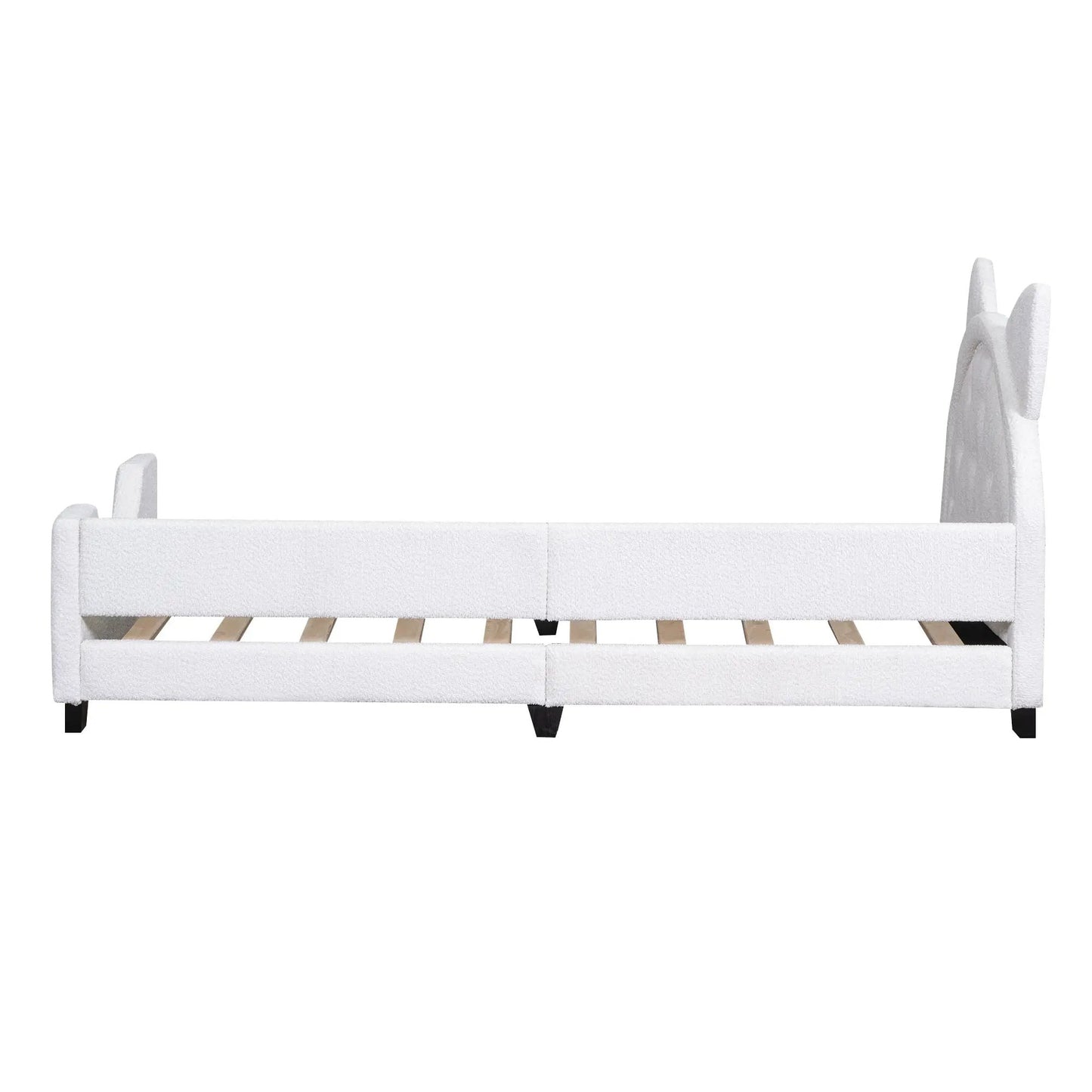 Teddy Fleece Twin Daybed with carton ears, white fabric VIP Digital Presence on Tampa Home & Garden Store