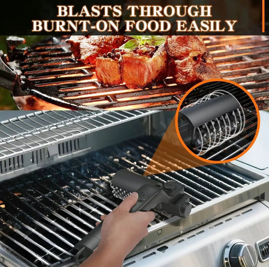 GrillForce cordless electric barbecue brush with rotating bristle head for grill cleanup on Tampa Home & Garden Store