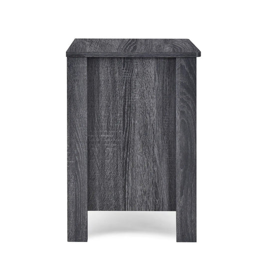 Nightstand in dark grey MDF with wood grain finish, 19x15 in on Tampa Home & Garden Store