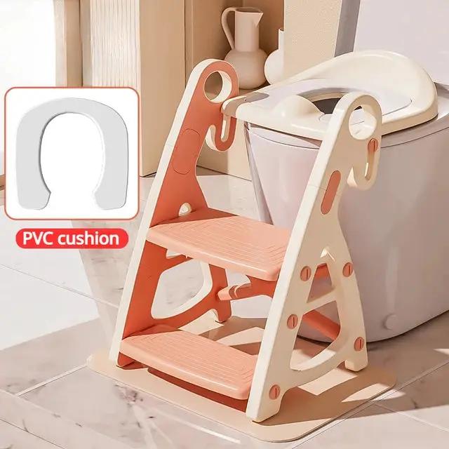 Asiento de entrenamiento para ir al baño y taburete para niños pequeños con estabilidad, asiento de inodoro para niños pequeños con altura ajustable, orinales para niños y niñas