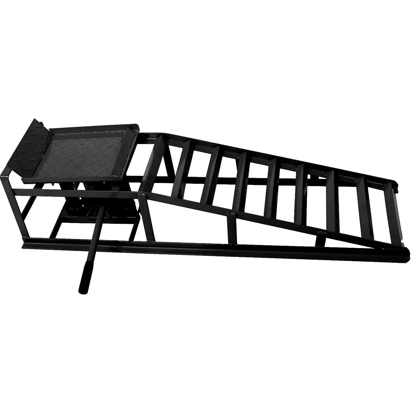 Rampa elevadora de servicio para coches y camiones, elevador hidráulico de taller para coches, rampa de 5 toneladas, elevador de bastidor de mantenimiento (2 unidades) negro
