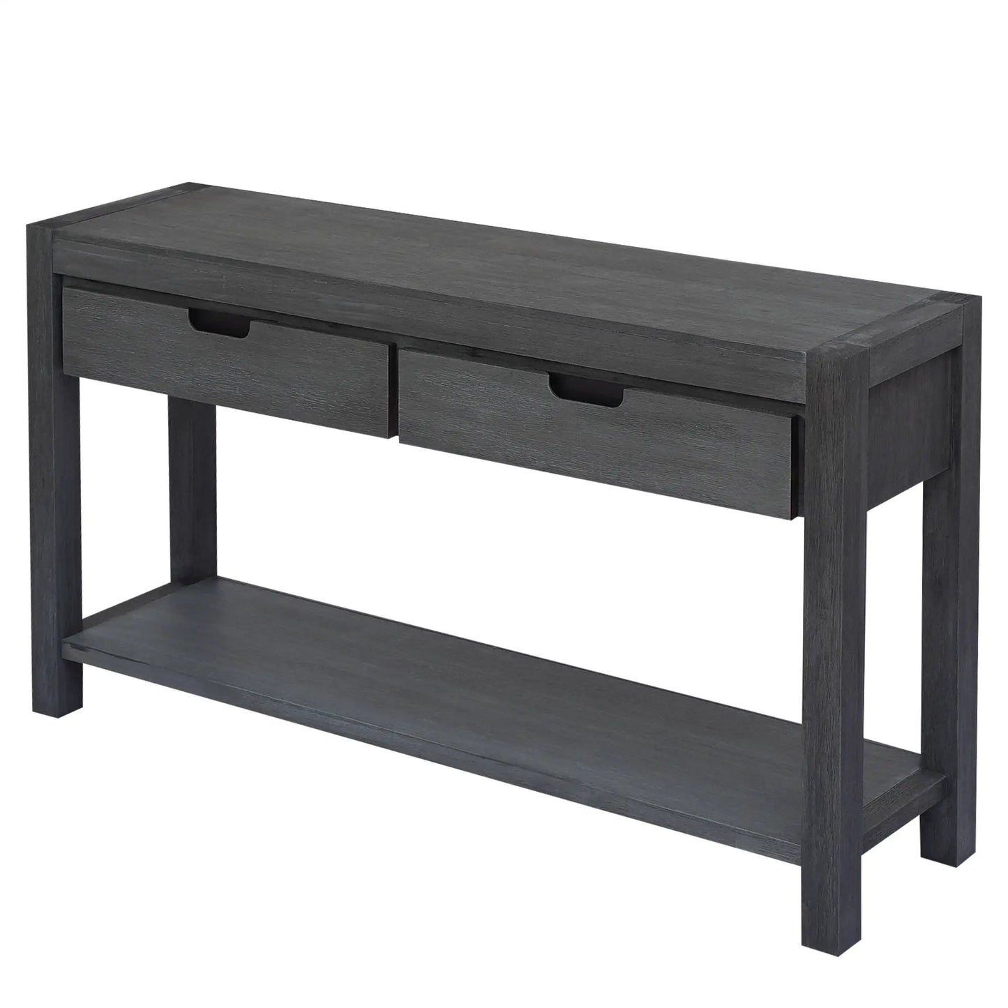 Console U_STYLE Table d'entrée pour Couloir, Salon avec 2 Tiroirs et 1 Étagère