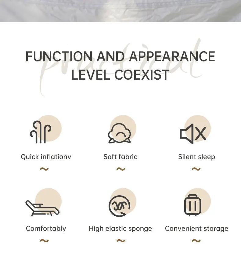 Camouflage Self Inflating Camping Mattress Pillow banner with beige icons on Tampa Home & Garden Store