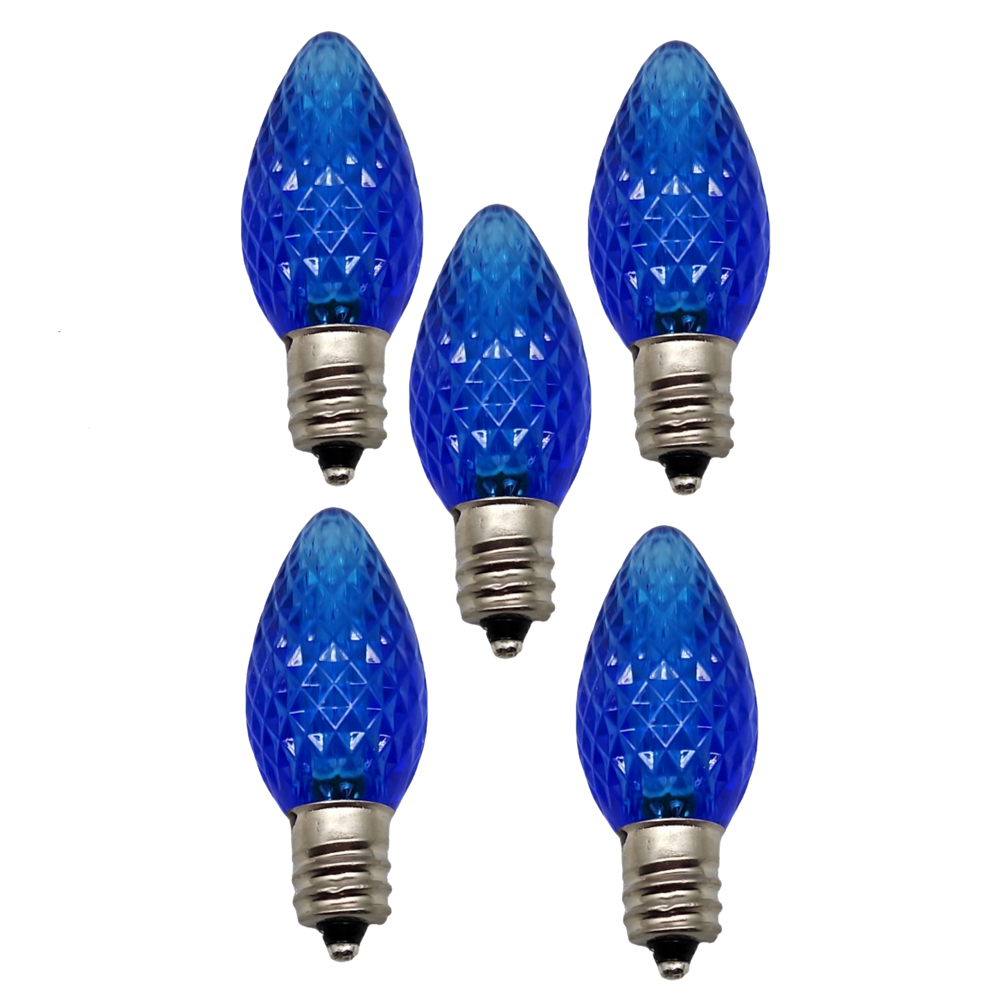 C7 Faceted LED Bulb - 5 Piece - Blue - Tampa Home & Garden Store