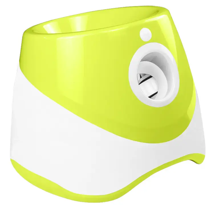 Durable electric interactive dog ball launcher lime green and white VIP on Tampa Home & Garden Store