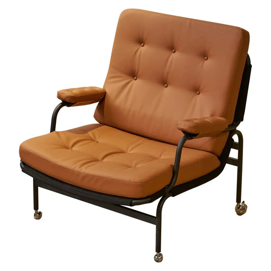 Bonded Leather Armchair With High Back and Legs