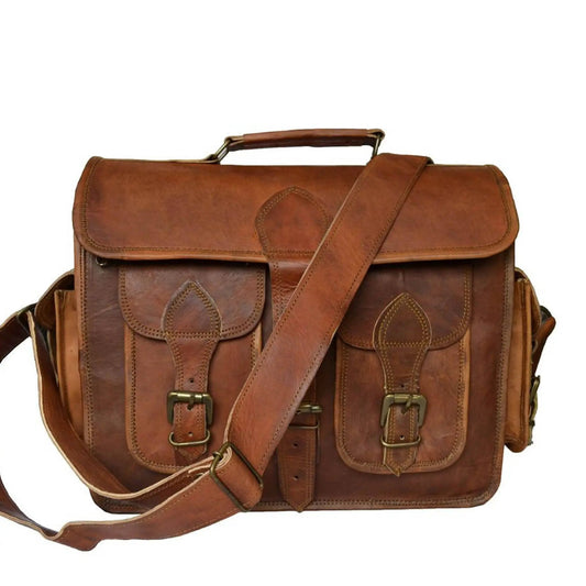 14 Inch Handmade DSLR Leather Camera Bag by Classy Leather Bags, brown leather shoulder bag on Tampa Home & Garden Store