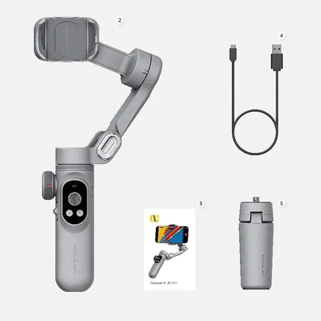 XPro 3-Axis Phone Gimbal Stabilizer for Vlogs VIP 5-piece gray USB-C kit with phone mount on Tampa Home & Garden Store