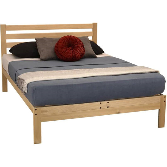 CA size Solid Wood Platform Bed Frame with Slatted Headboard - Made in USA - Tampa Home & Garden Store