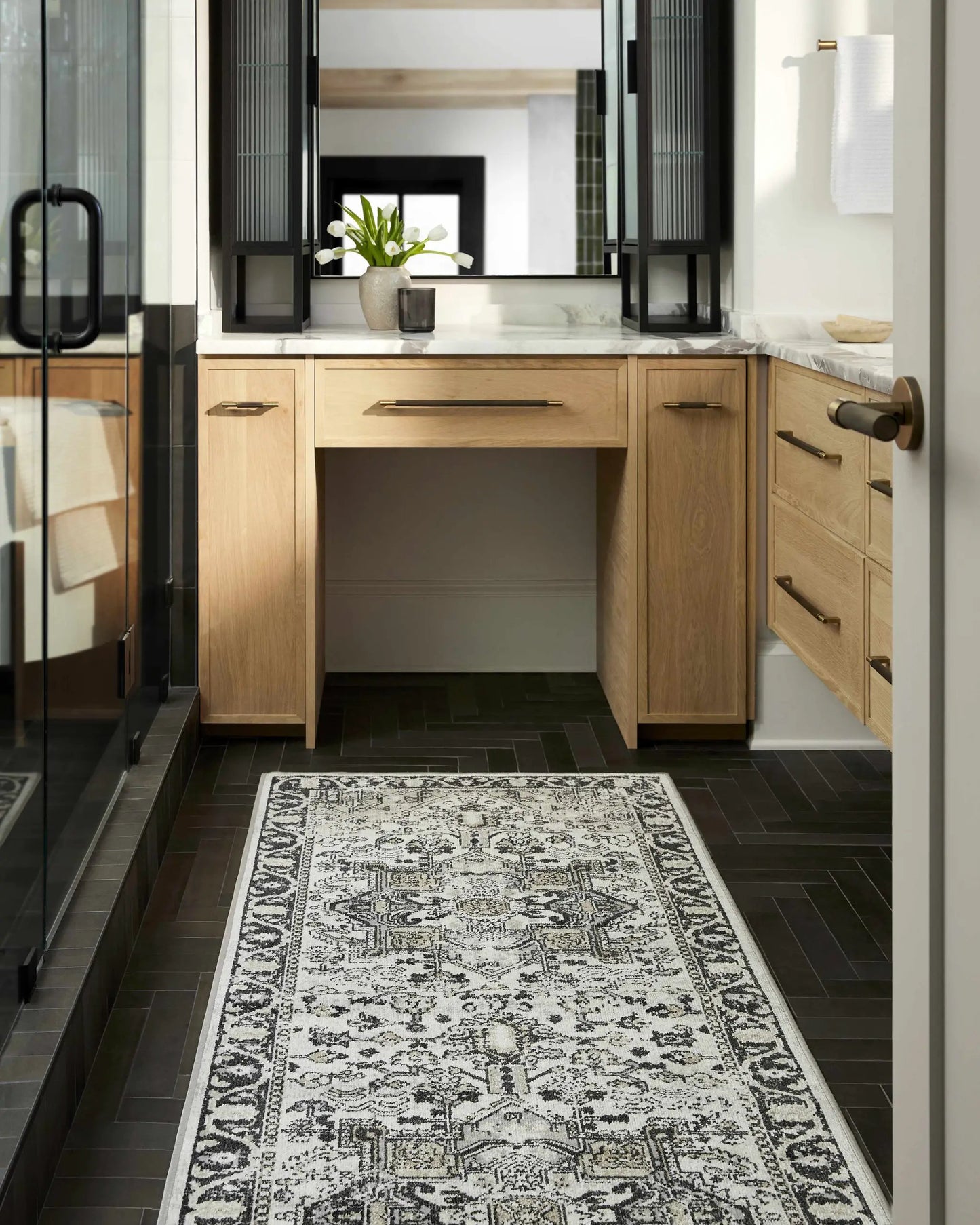 Cabacungan washable area rug in traditional style with gray ivory pattern by Boutique Rugs on Tampa Home & Garden Store