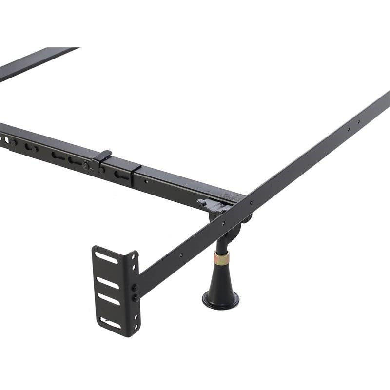 Estructura de cama metálica resistente California King con soportes para cabecero y piecero