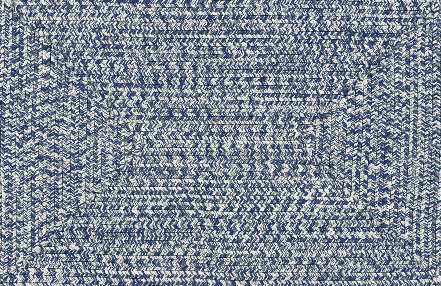 Blue Braided Faux Jute Outdoor Rug by Boutique Rugs in blue and white braided texture for outdoor spaces on Tampa Home & Garden Store