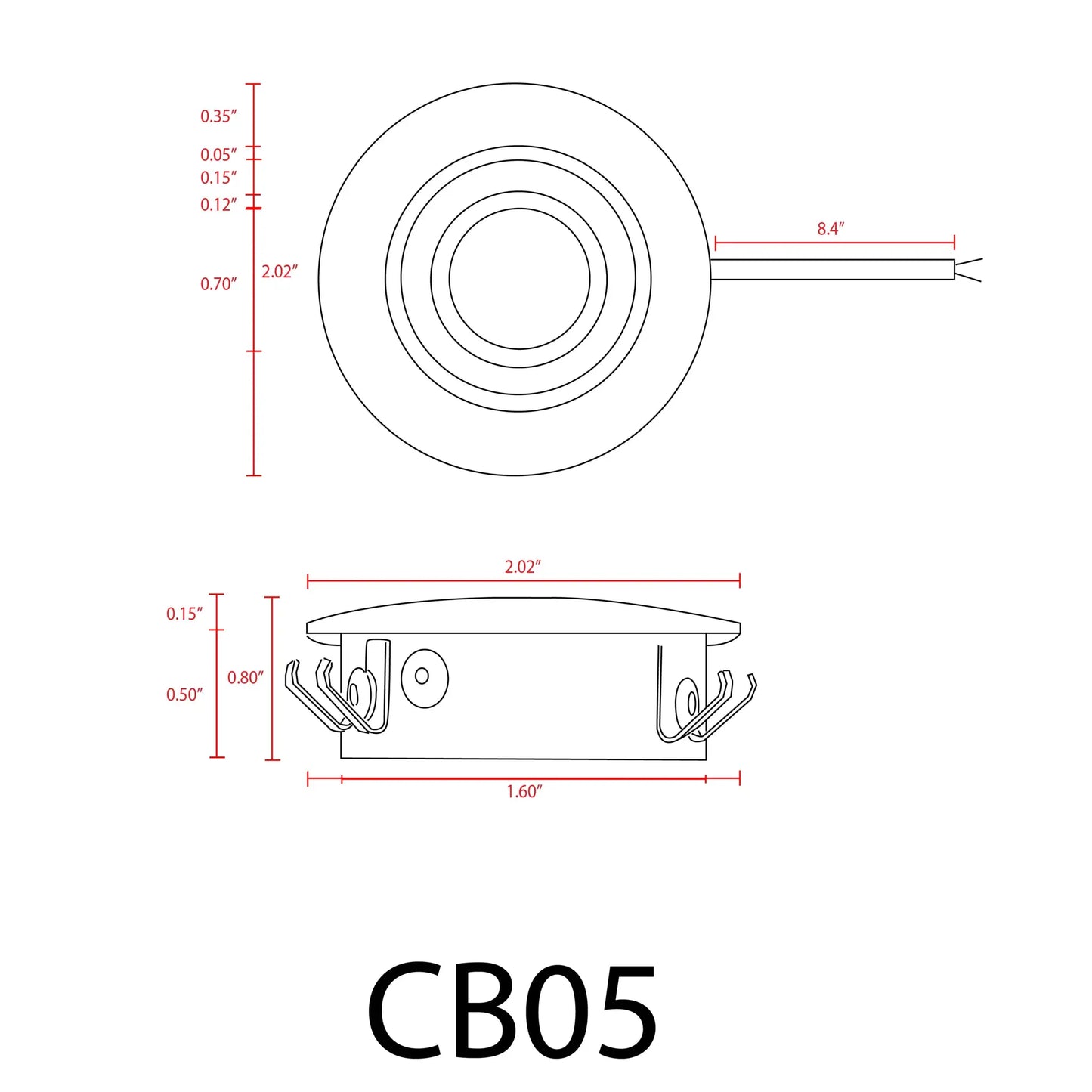 CB05 round LED dimmable recessed cabinet light, cast aluminum, Kings Outdoor Lighting on Tampa Home & Garden Store