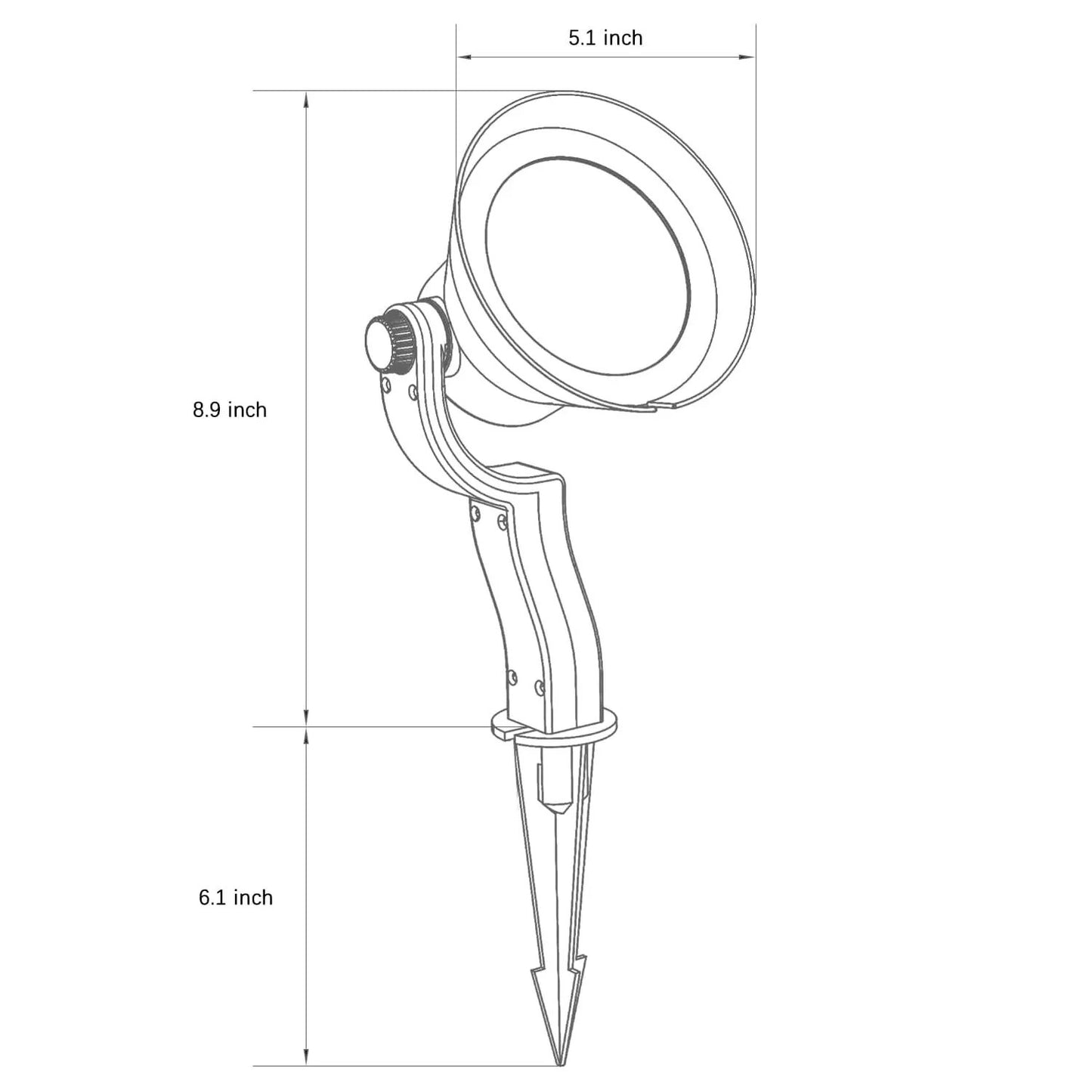 CCDA95 7W LED 3CCT outdoor landscape spotlight with adjustable head and stake on Tampa Home & Garden Store