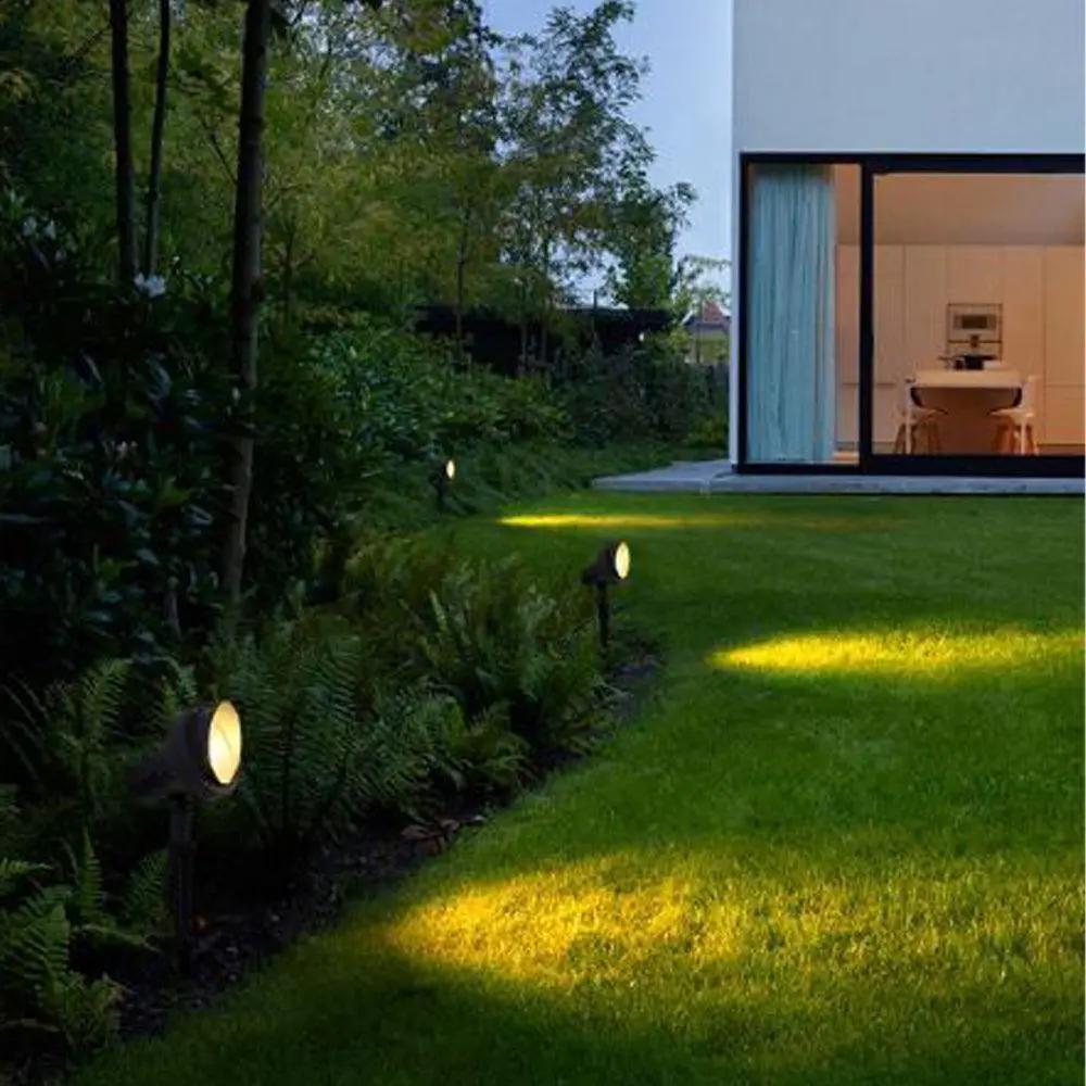 CD85 9W garden ground spotlight set, black waterproof flood light, warm white beam on Tampa Home & Garden Store