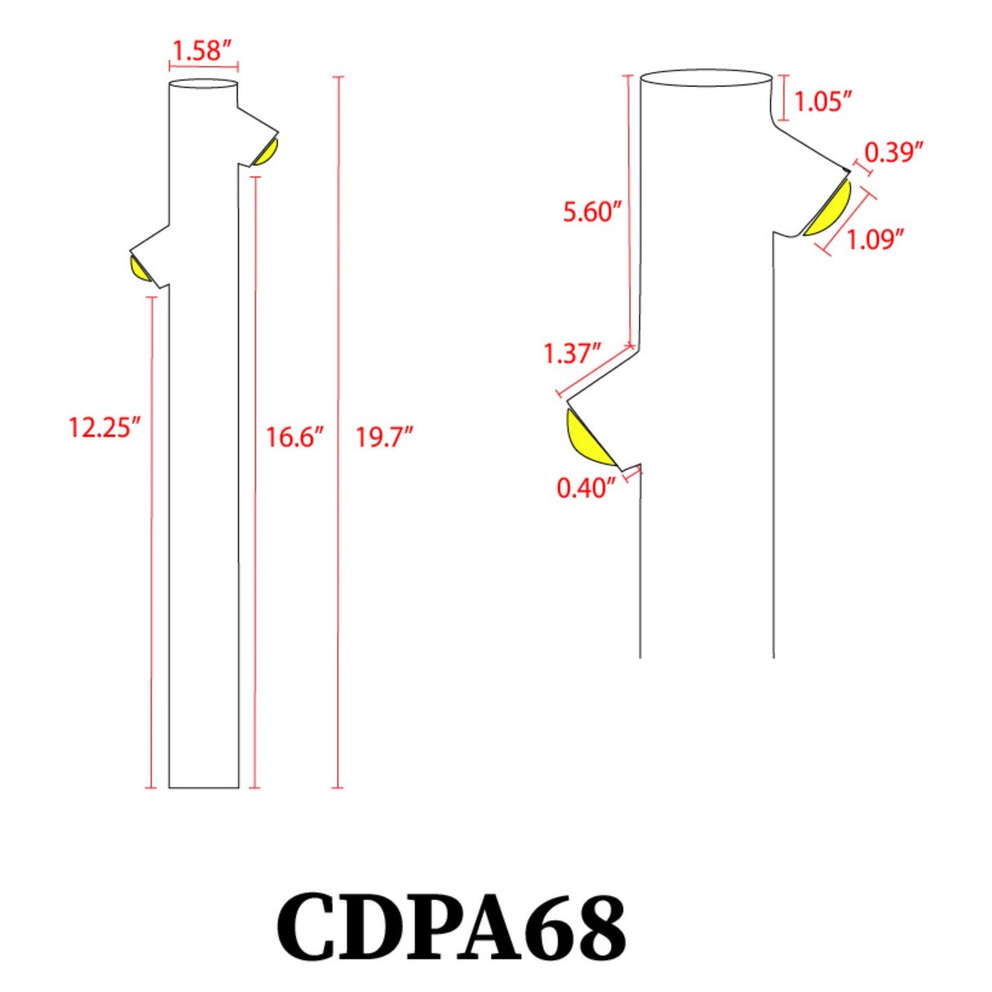 CDPA68 6W LED Bi Directional Bollard Path Light Low Voltage Outdoor Landscape Lighting