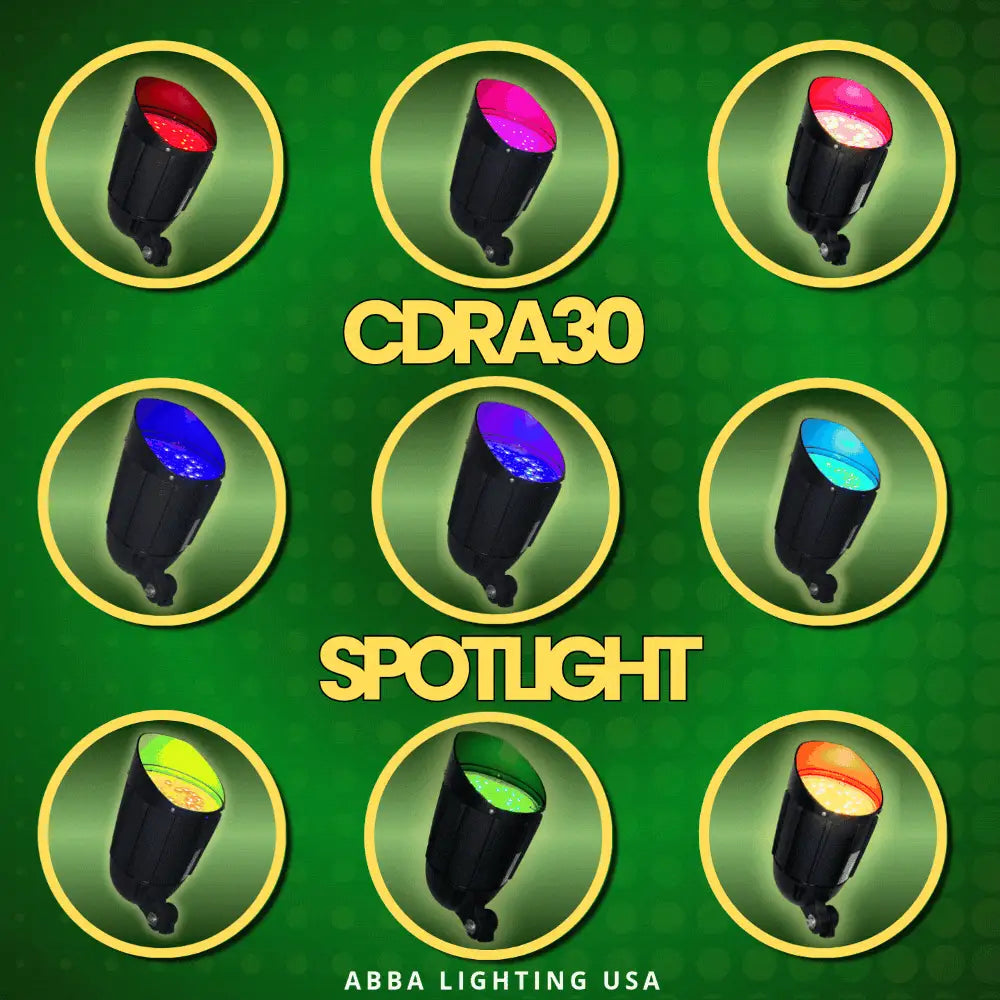 CDR30 30W smart Bluetooth RGBW outdoor spotlight collage nine colors Kings Outdoor Lighting on Tampa Home & Garden Store