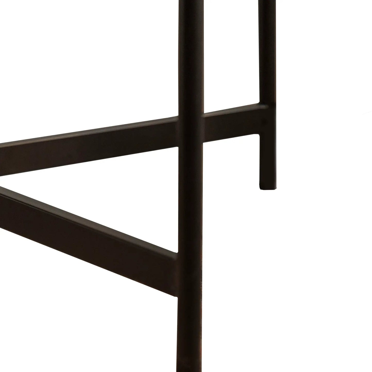33 Inch Coffee Table With Cross Legs Metal Base